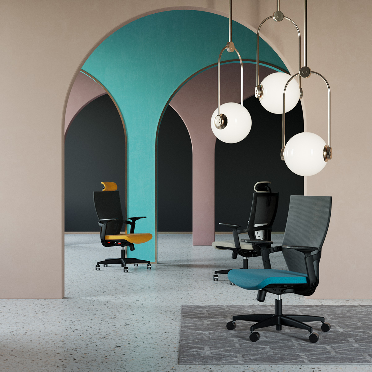 kaya chairs with curve opening walls
