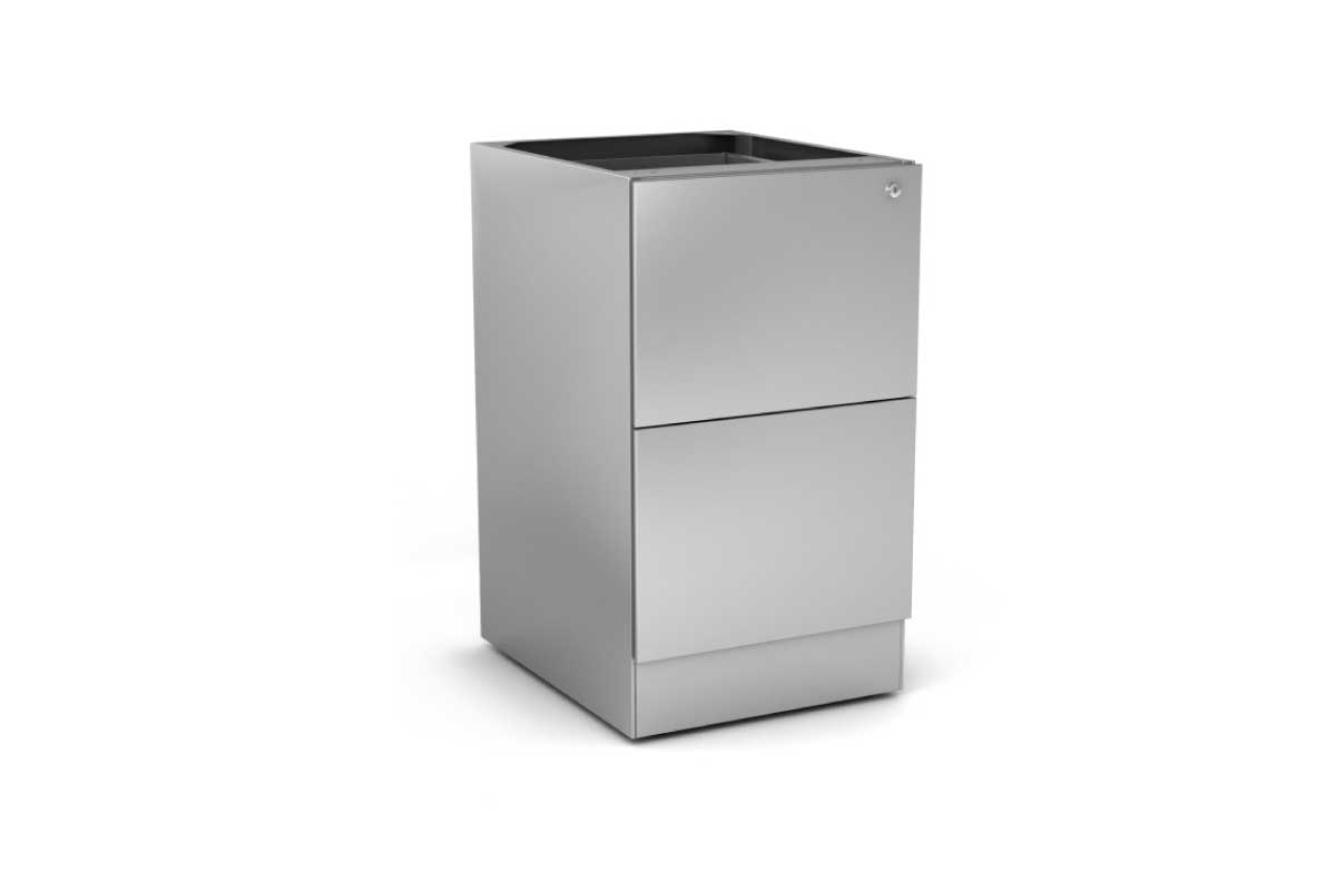 Encase-2 metal pedestal with 2 filing