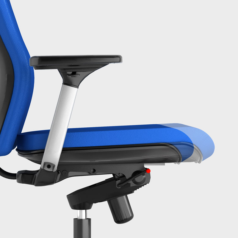 Team office chair seat sliding adjustment
