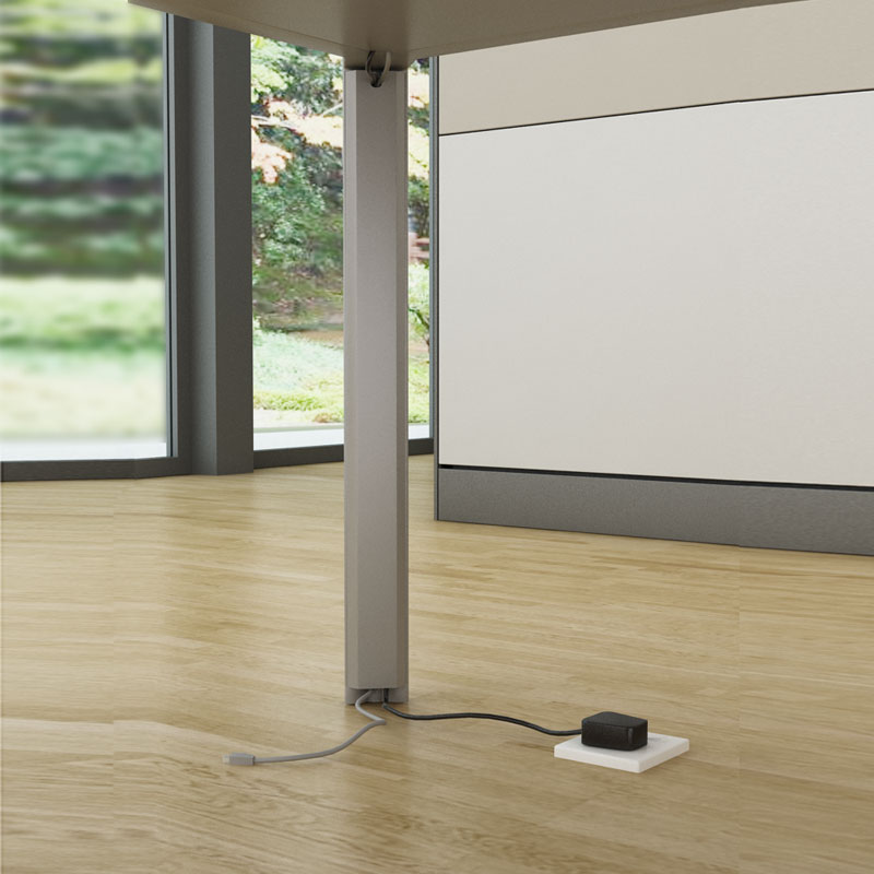 O series table leg with cable cover