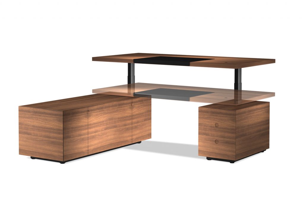 Kanye height adjustable table in HPL finish