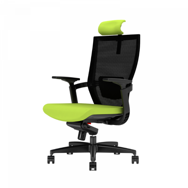 kaya office chair in green seat and black mesh backrest