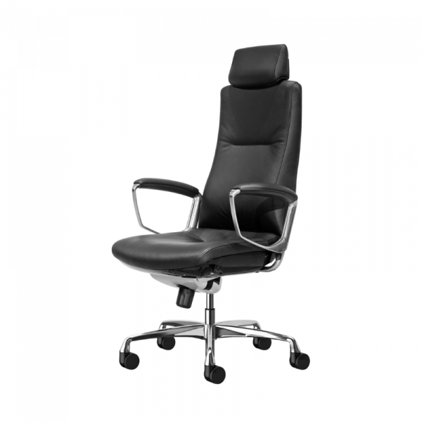 liven office chair in full leather and chrome finish