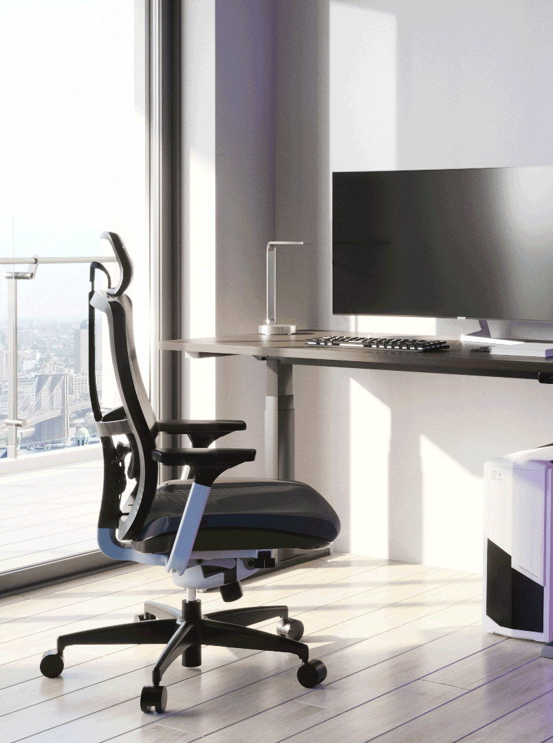 Soul chair with Vertigo-2 height adjustable table