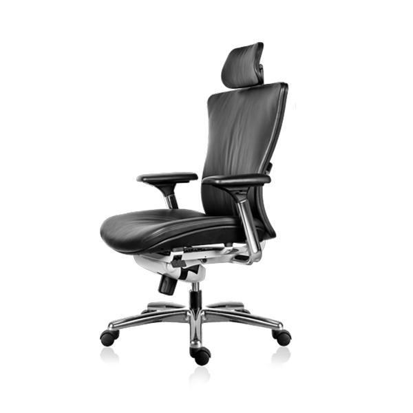 soul office chair in black leather thumbnail