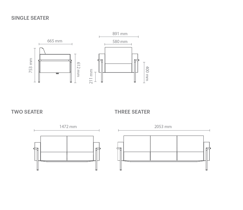 virtu sofa dimensions
