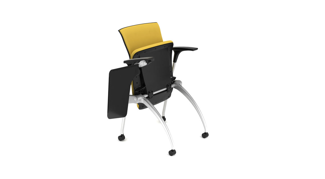 kleiber flex chair with folded seat and writing tablet