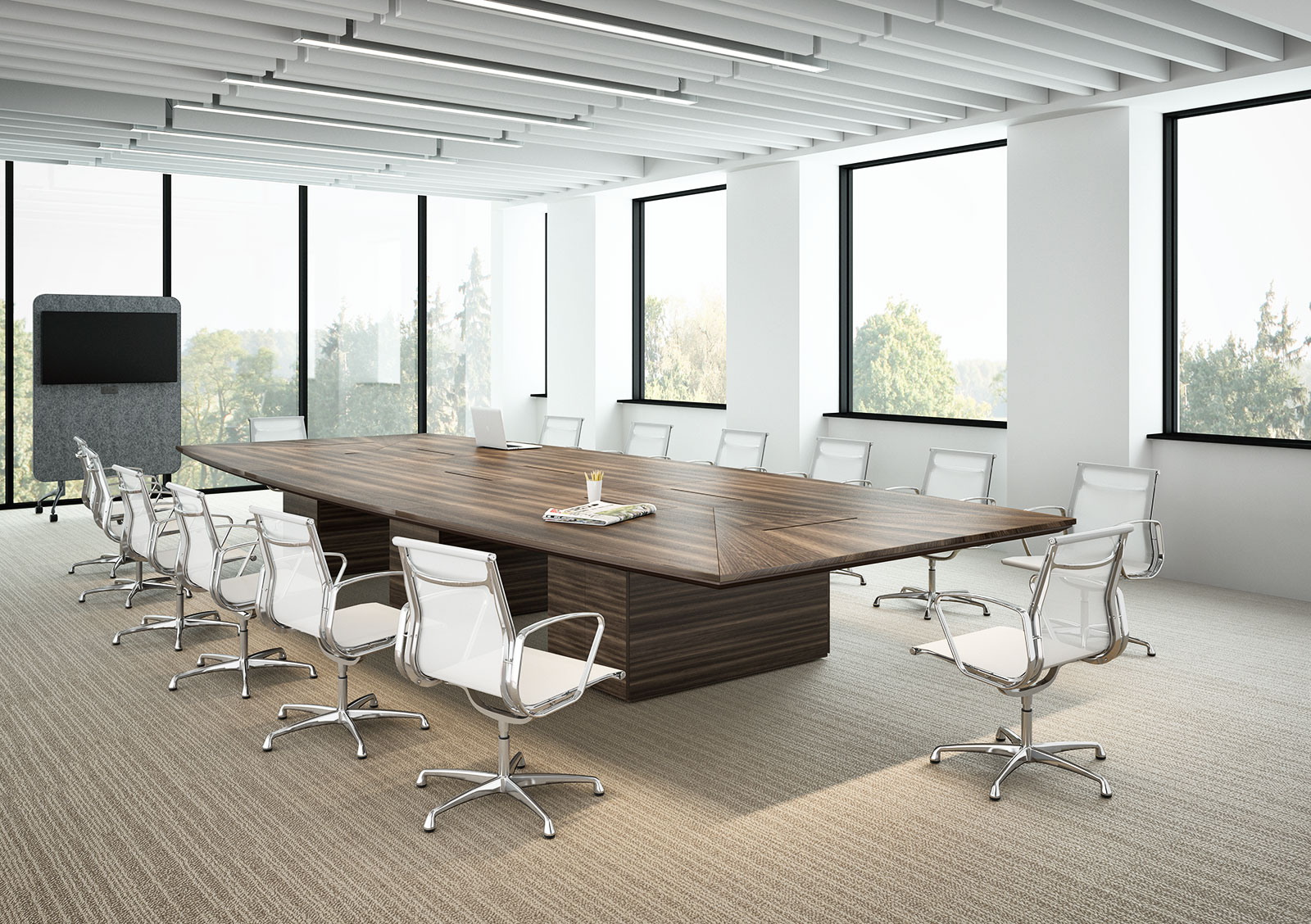 SUNBURST conference table with special veneer