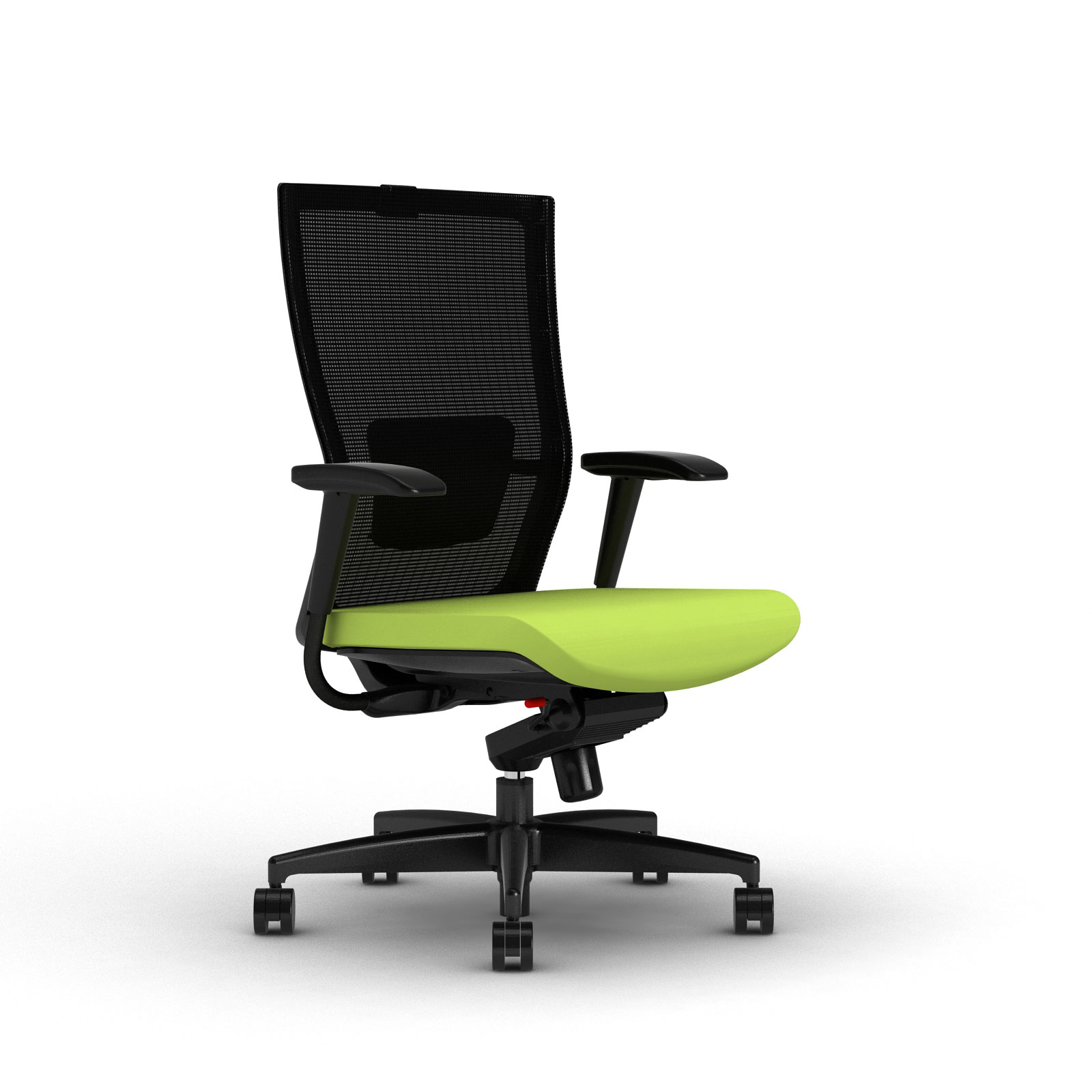 green saya midback office chair with black mesh backrest