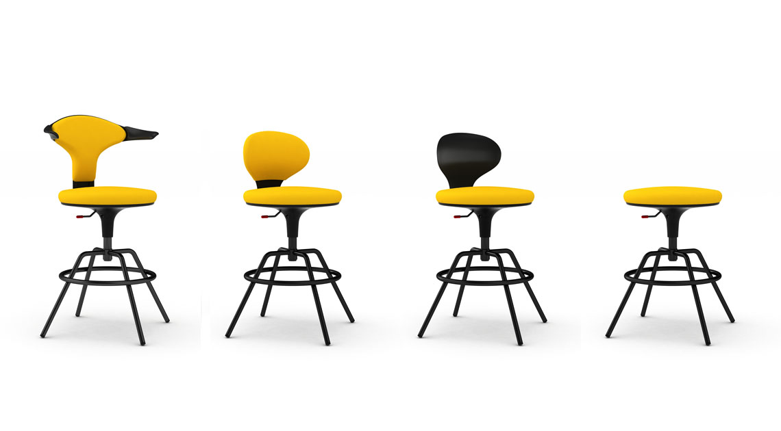 ginko bar stools in different backrest models