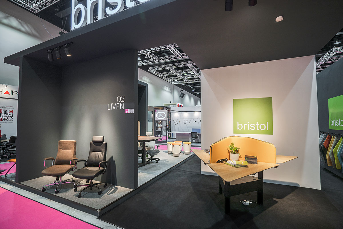 Bristol office chairs and tables displaying at Archidex 2019