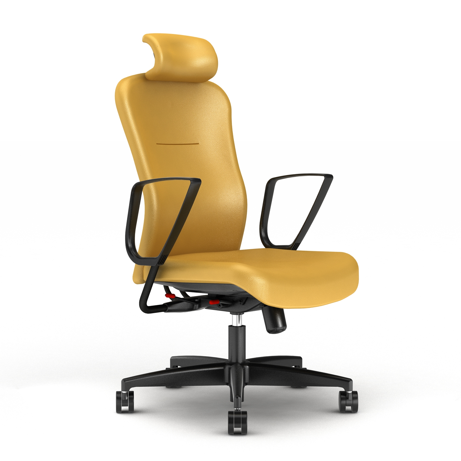 Team chair in yellow PVC leather and 2013 mechanism
