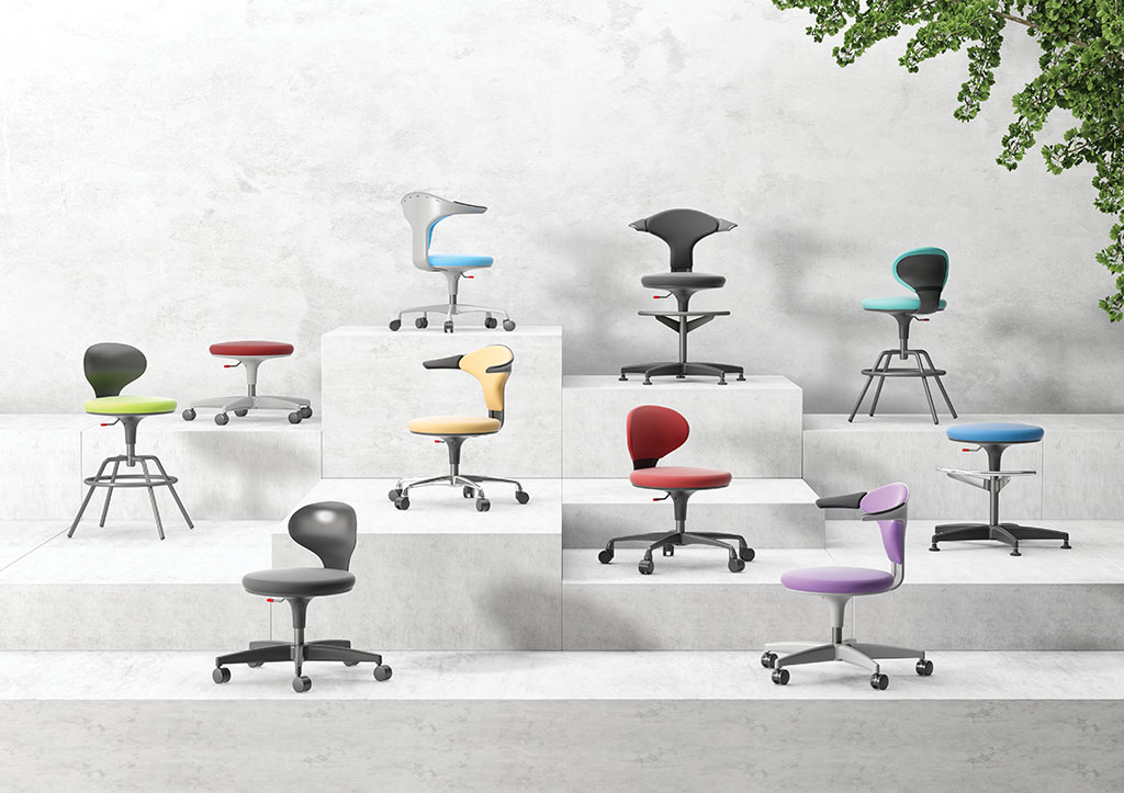 Family of Ginko chairs in different level of podiums