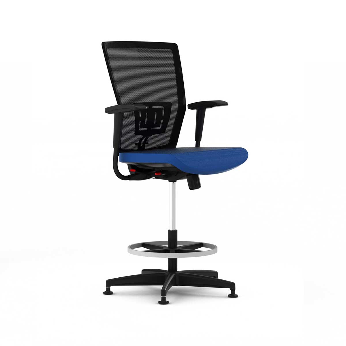 presa v2 high stool in blue fabric seat