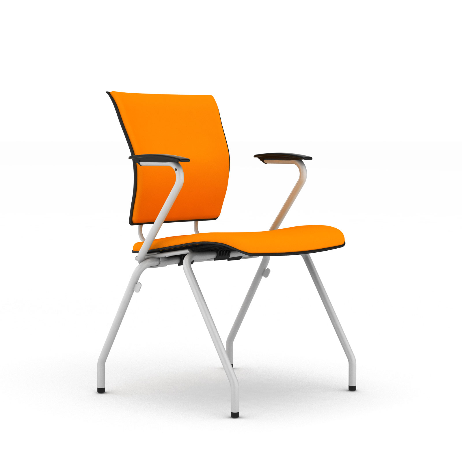 kleiber chair in bright orange seat with stacking hook