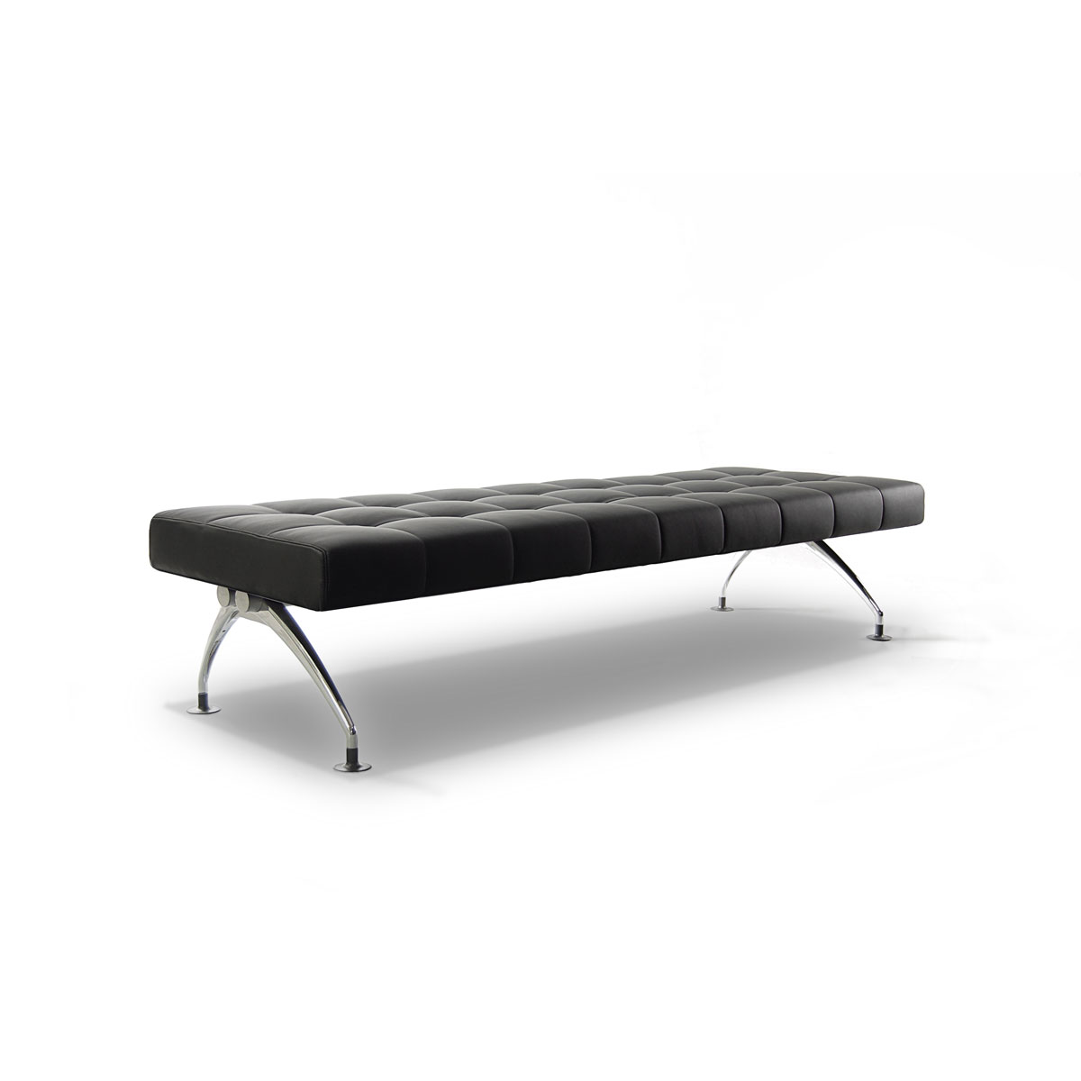 como face padded bench in leather
