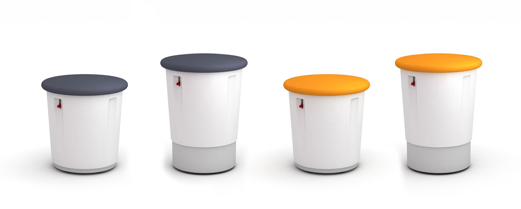 wobi stools in low and high position