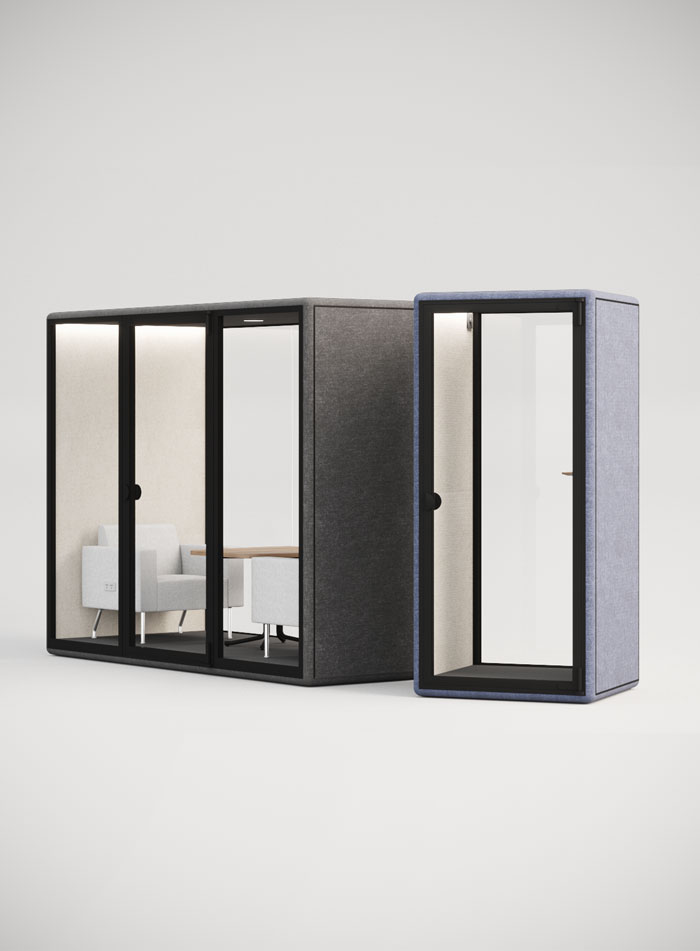 acoustic pod with dual glasses