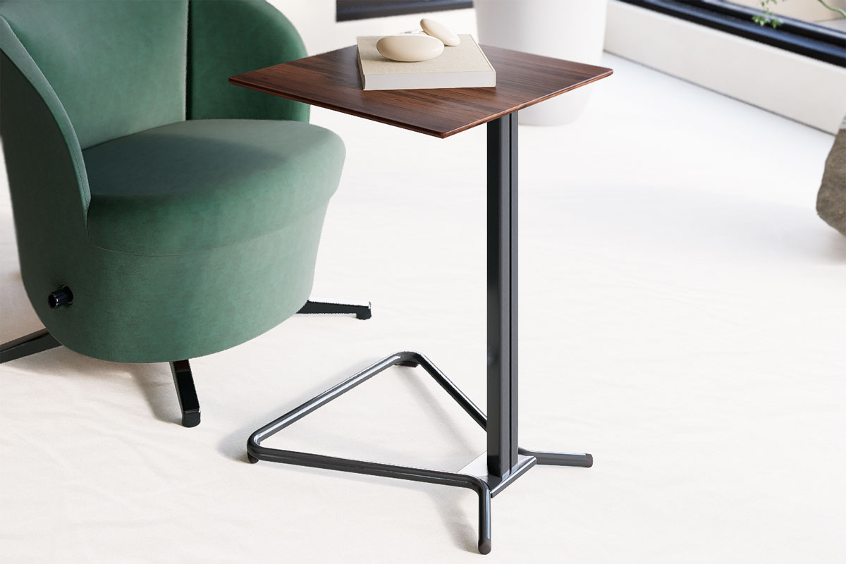 loft notebook stand fixed leg type with swell armchair in green