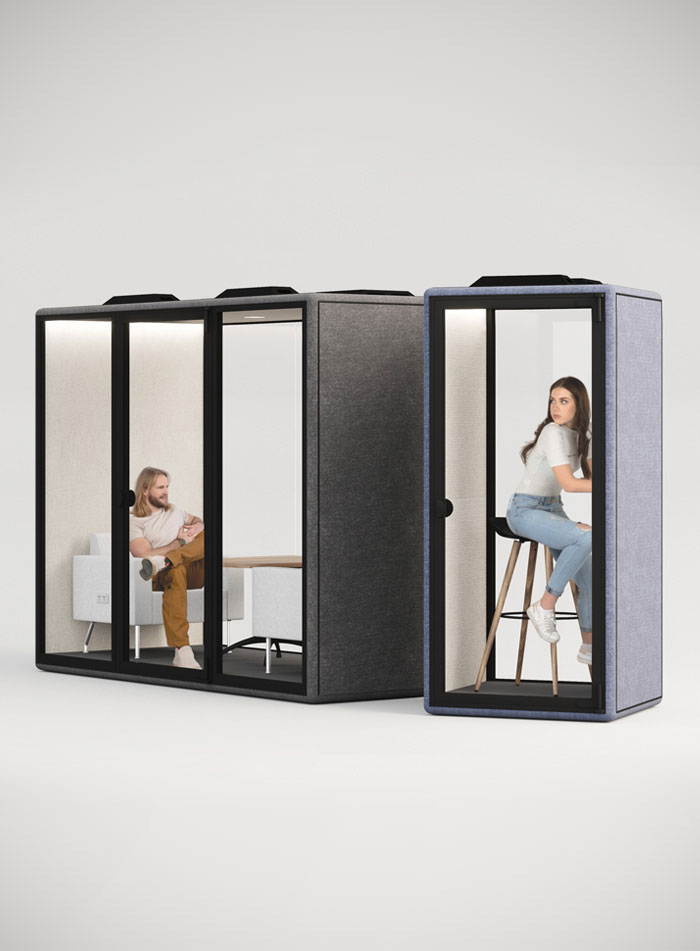 acoustic pods and phone booth